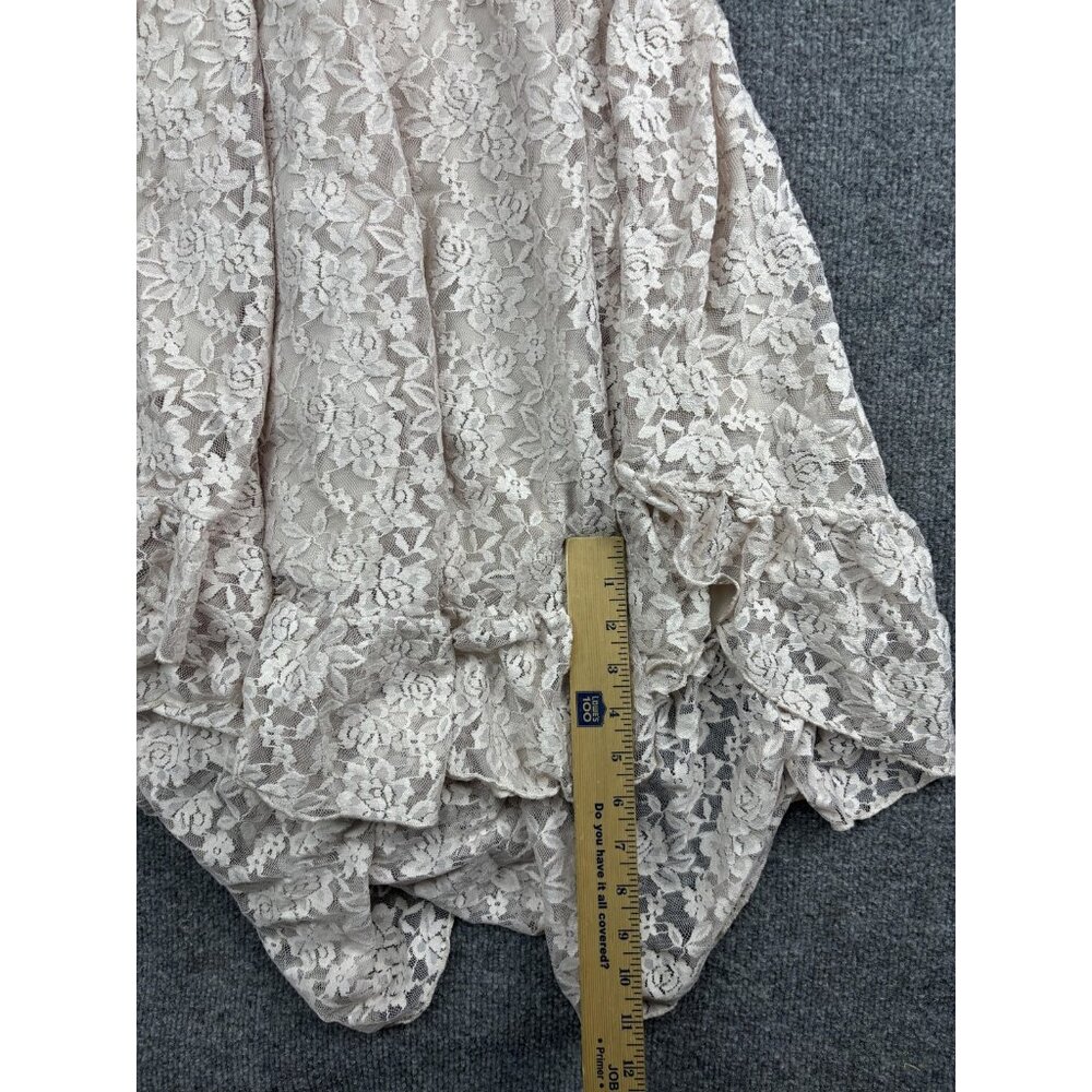 Joyfolie Dress Womens XS Blush Elowen Lace Ruffle Asymmetrical High Low Midi - Picture 7 of 10